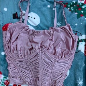 Gilly Hicks Soft Pink Ruched Bustier